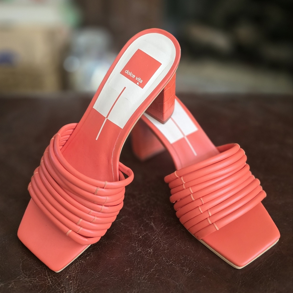 Dolce Vita Orange Priana Heeled Sandal Size 8.5